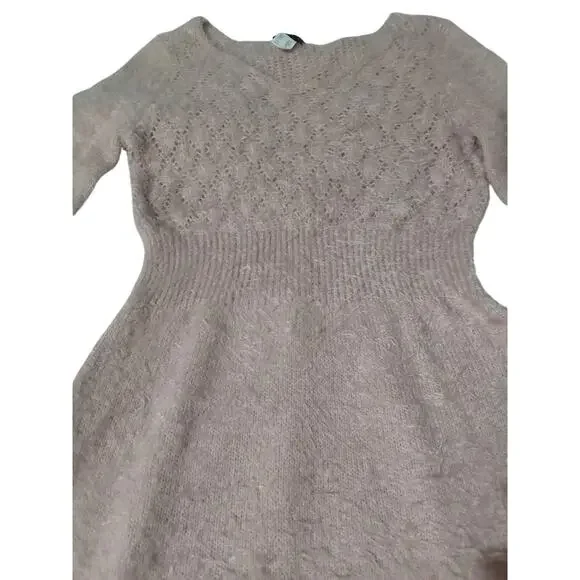 Venus Soft & Fluffy Cozy Knit Barbie Core Dinner Party Mini Sweater Dress Sz M - Picture 5 of 10